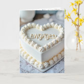 Carte Sauvez La Date Gâteau En Coeur Blanc (Fleur jaune)