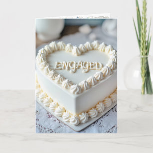 Carte Sauvez La Date Gâteau En Coeur Blanc