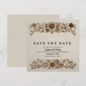 Carte "Sauvez la date" rustique avec plumes et fle (Devant / Derrière)