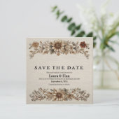 Carte "Sauvez la date" rustique avec plumes et fle (Debout devant)