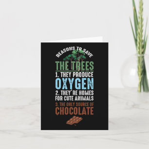 Carte Sauvez l'environnement des arbres Chocolat animal