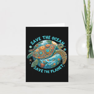 Carte Sauvez L'Océan Sauvez La Planète Mignonne Tortue D