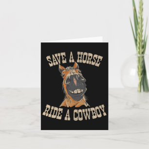 Carte Sauvez Une Balade À Cheval Un Cowboy Drôle Rodeo H