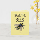 Carte Save the Bees & How to Help Blank Inside Note (Fleur jaune)