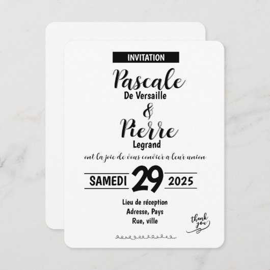 Carte - SAVE THE DATE (Devant / Derrière)