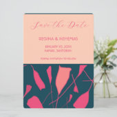 Carte Save The Date avec roses à plat (Debout devant)