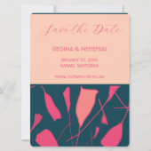 Carte Save The Date avec roses à plat (Devant)