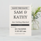Carte "Save the Date" de journal - Vintage & Uniqu (Debout devant)