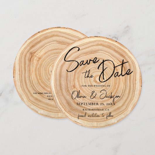 Carte 'Save the Date' de mariage avec QR Code en b (Devant / Derrière)