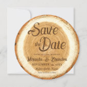 Carte Save the Date de mariage en bois rustique (Devant)