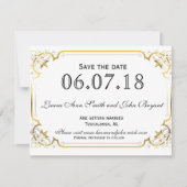 Carte Save the Date feuille d'or (Devant)
