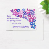 Carte 'Save the Date', Fleurs rose et bleu (Bureau)