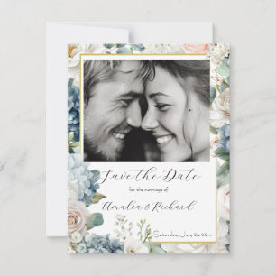 Carte "Save the Date" Florale Élégante et Personna