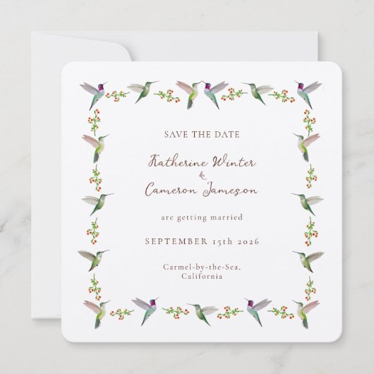 Carte Save the Date Hummingbird Card (Devant)