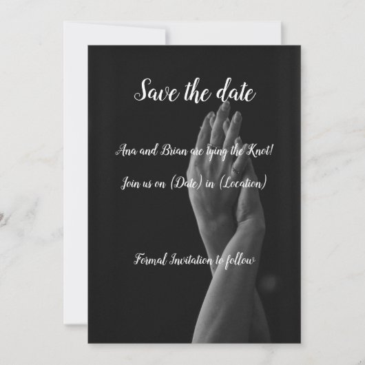 Carte "Save the Date" monochrome élégante (Devant)