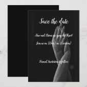 Carte "Save the Date" monochrome élégante (Devant / Derrière)