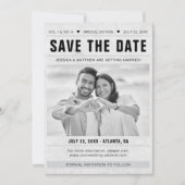 Carte Save the Date Newspaper Template Photo Grunge (Devant)