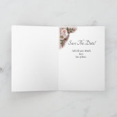 Carte Save The Date - Pink Roses & Doves Wedding (Intérieur)