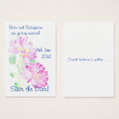 Carte 'Save the Date', Roses roses romantiques ros (Devant & derrière)