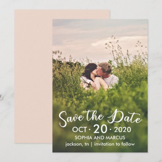 Carte save the date simple (Devant / Derrière)