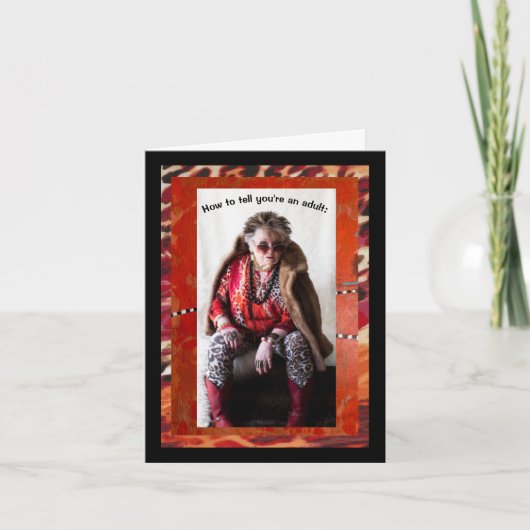 Carte Savoir avec humour si vous êtes un adulte (Devant)