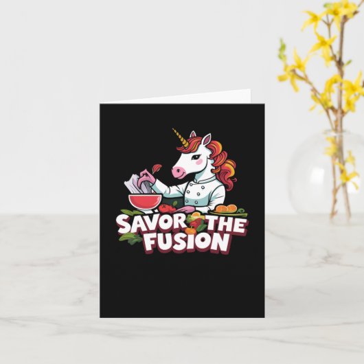 Carte Savourez Le Sticker Fusion Unicorn (Fleur jaune)