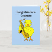 Carte Saxophone Chick (Fleur jaune)