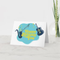 Saxophone et guitare rétro musicale Anniversaire
