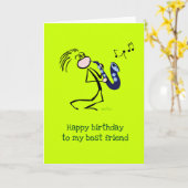 Carte Saxophone Jazz (Fleur jaune)