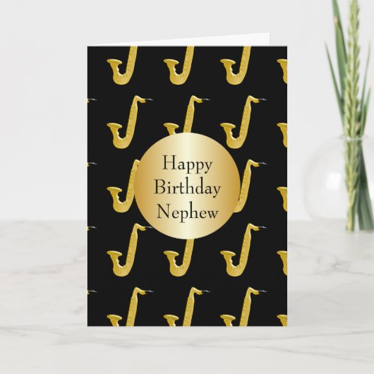 Carte Saxophone Personnalisé Nephew Anniversaire (Devant)