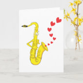 Carte Saxophone romantique (Fleur jaune)