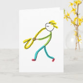Carte Saxophoniste Stickman (Fleur jaune)