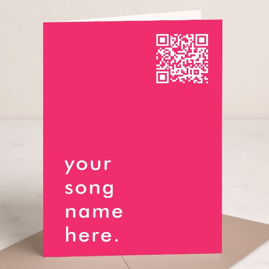 Carte Say it with Music | Pink QR Code Streamable Song