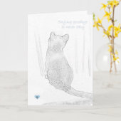 Carte "Saying goodbye is never easy" cat pet loss (Fleur jaune)