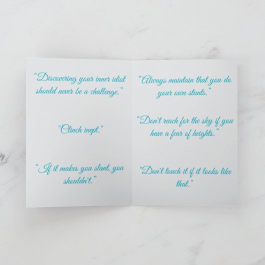 Carte Sayings for the terribly average... (Intérieur)