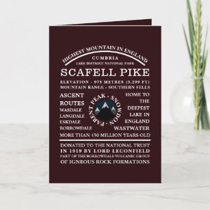 Carte Scafell Pike, Information sur l'expédition en mont