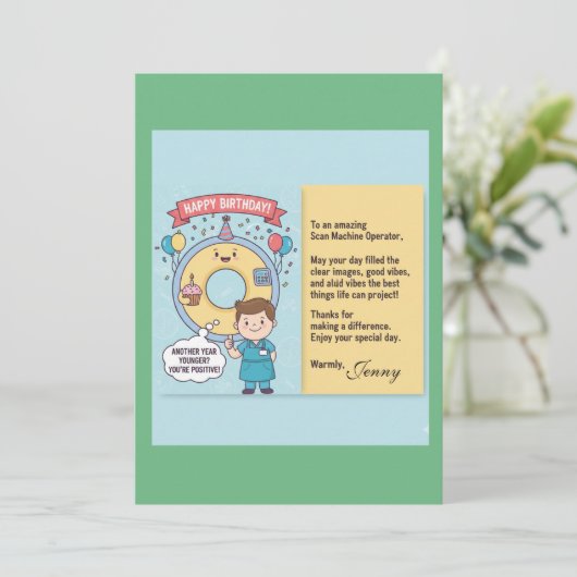 Carte Scan Machine Operators' Birthday (Debout devant)