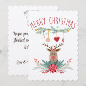 Carte scandinave de Noël père Noël Reindeer (Devant / Derrière)