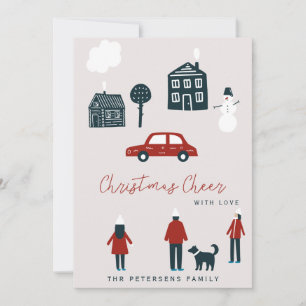 Carte Scandinave Noël paysage moderne drôle