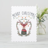 Carte scandinave Red Reindee de Noël (Debout devant)