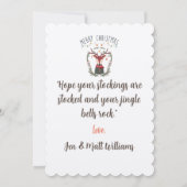 Carte scandinave Red Reindee de Noël (Dos)