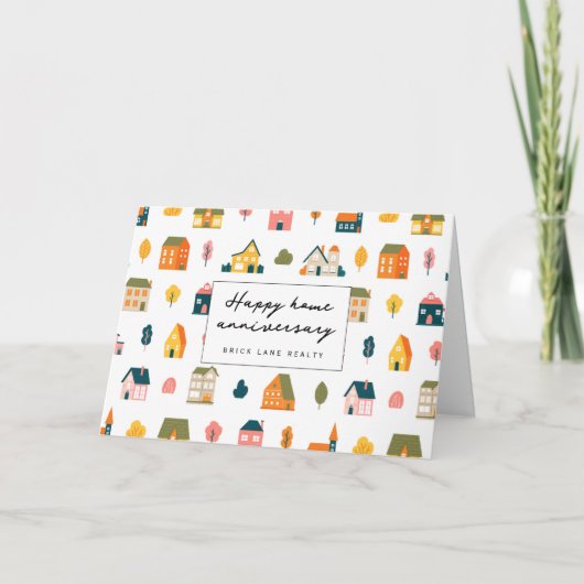 Carte Scandinavian House Pattern Home Anniversaire (Devant)