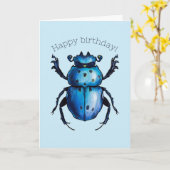 Carte Scarab Beetle Art Blue Entomology Insect Anniversa (Fleur jaune)