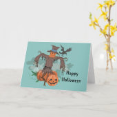 Carte Scarecrov Halloween (Fleur jaune)