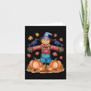 Carte Scarecrow Automne Bonjour Automne Citrouille Thank