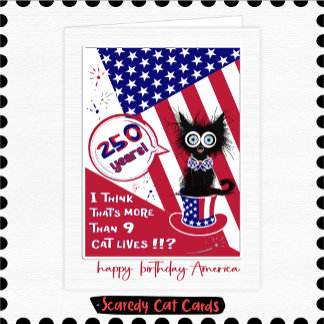 Carte Scaredy Cat "250ème" 4 juillet