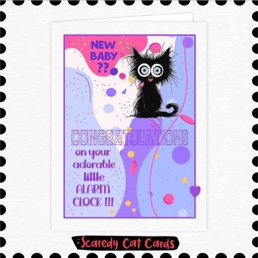 Carte Scaredy Cat Nouveau Bébé