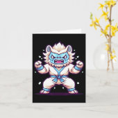 Carte Scary Martial Arts Fighter Karate Boxer Comt Kung (Fleur jaune)