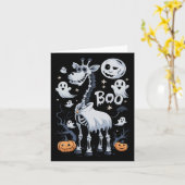 Carte Scary Skeleton Giraffe Dans Ghosts Halloween (Fleur jaune)