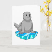 Carte Sceau avec floe de glace (Fleur jaune)